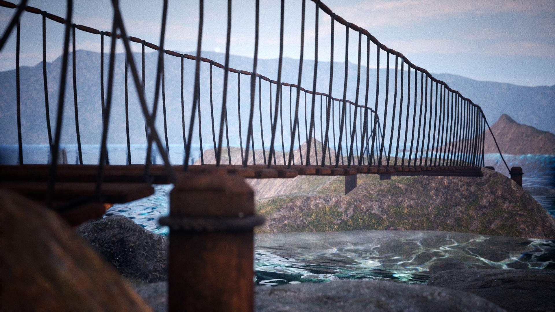 Modular Wooden Bridges 26 Assets Low-poly 3D model_13