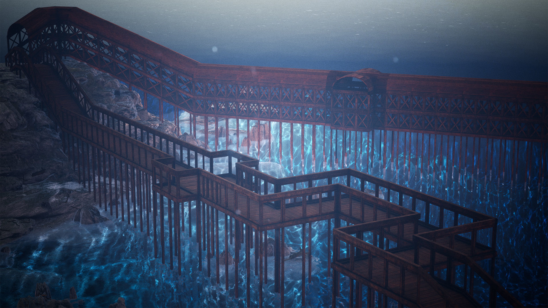 Modular Wooden Bridges 26 Assets Low-poly 3D model_5