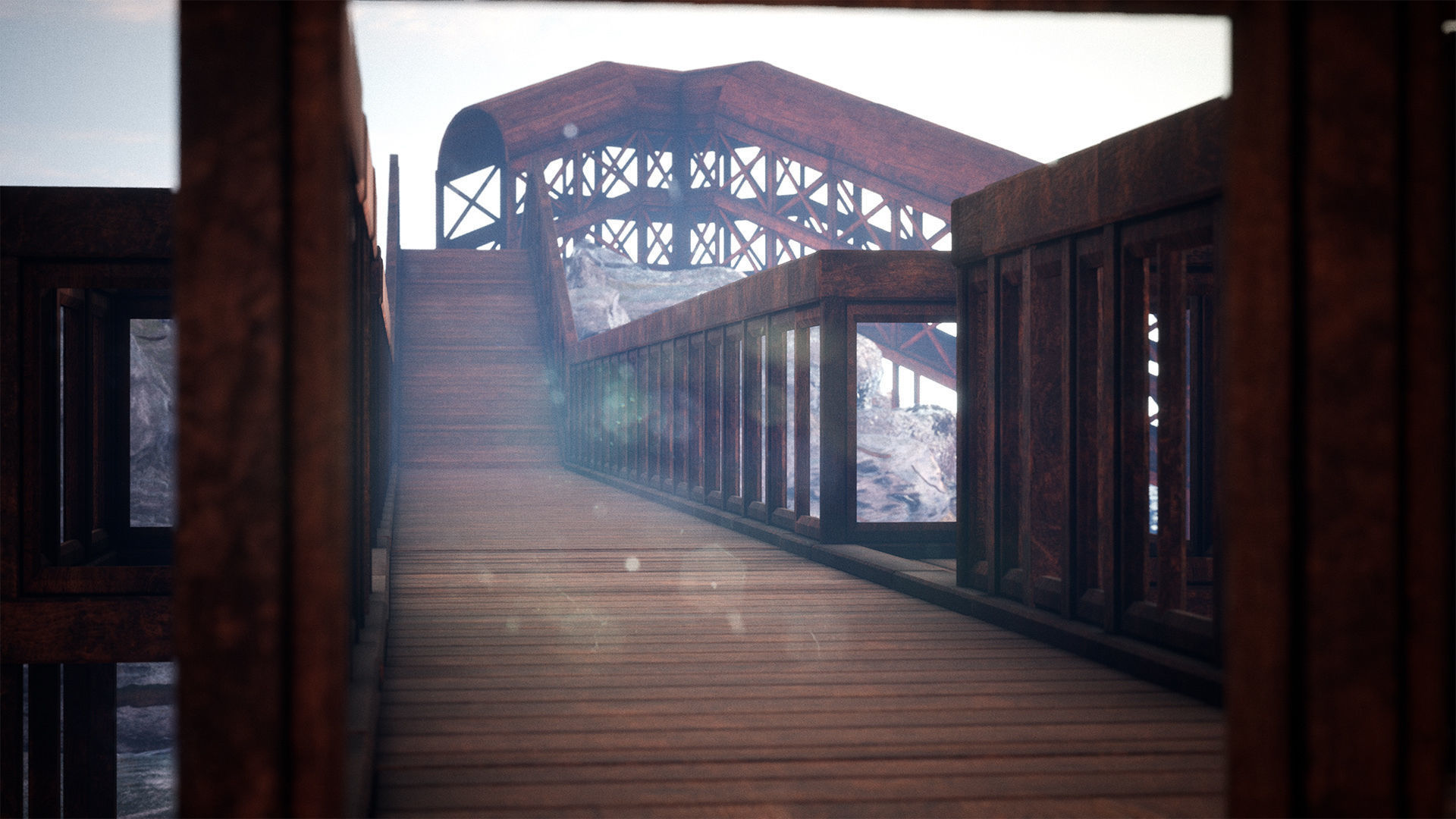 Modular Wooden Bridges 26 Assets Low-poly 3D model_4