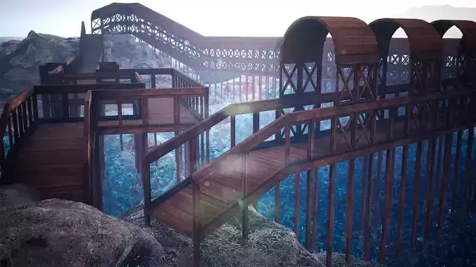 Modular Wooden Bridges 26 Assets