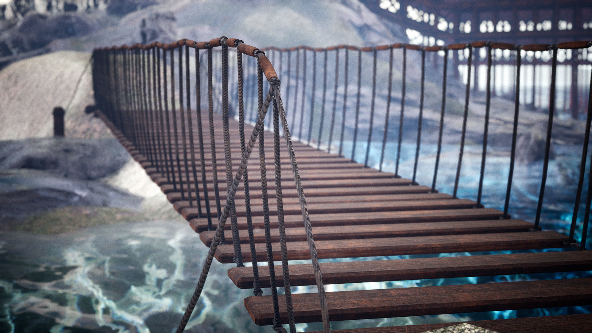 Modular Wooden Bridges 26 Assets Low-poly 3D model_12