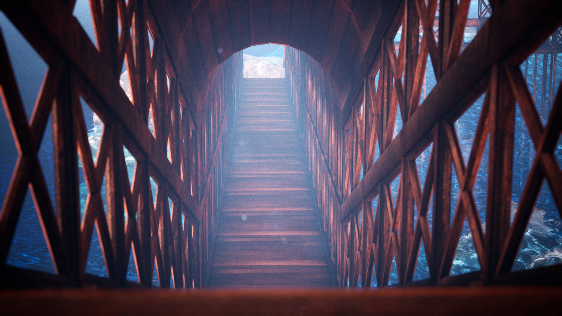 Modular Wooden Bridges 26 Assets Low-poly 3D model_11