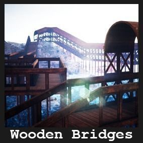 Modular Wooden Bridges 26 Assets Low-poly 3D model_1