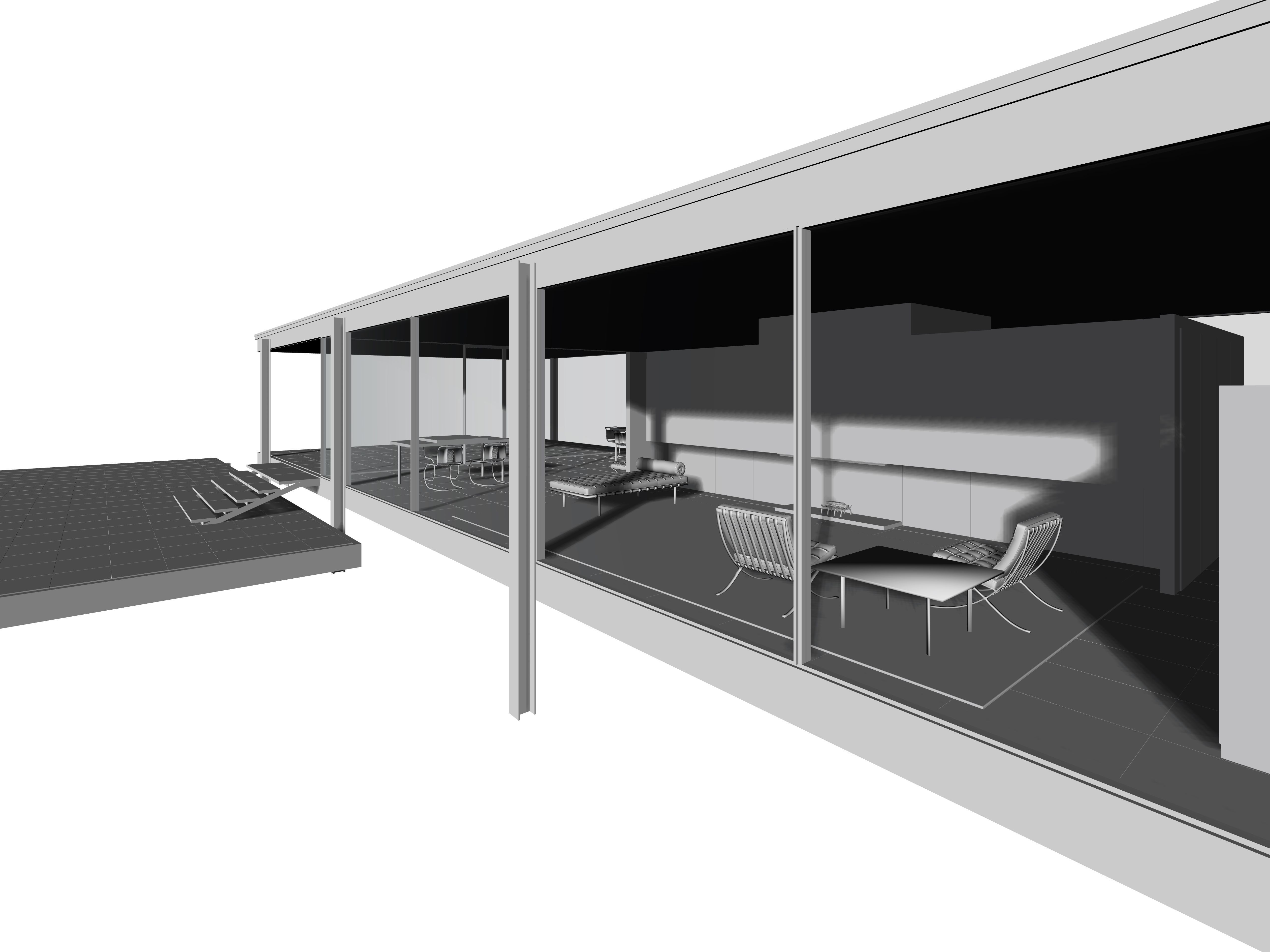 Farnsworth House - Mies van der Rohe 3D model_4
