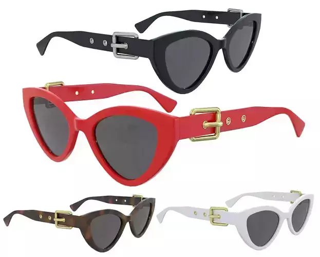  Moschino Buckle Cat Eye Sunglasses MOS142S Low-poly 3D model