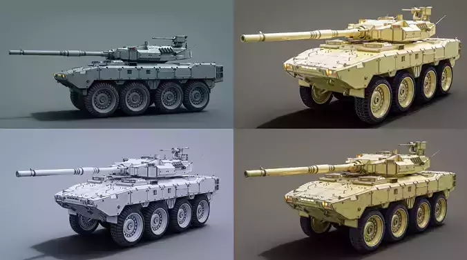 Tank destroyer Machine  Vehicle Low-poly 3D model