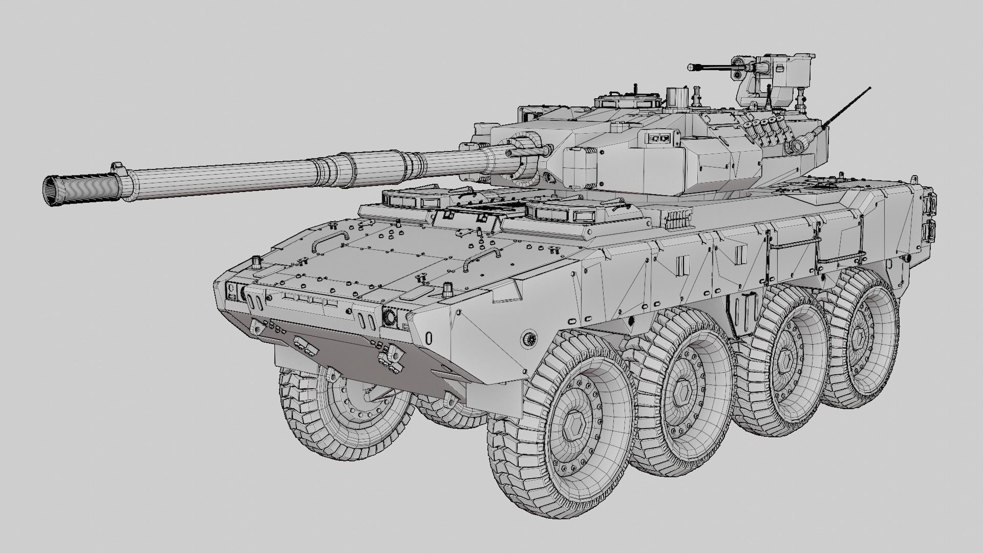 Tank destroyer Machine  Vehicle Low-poly 3D model_30