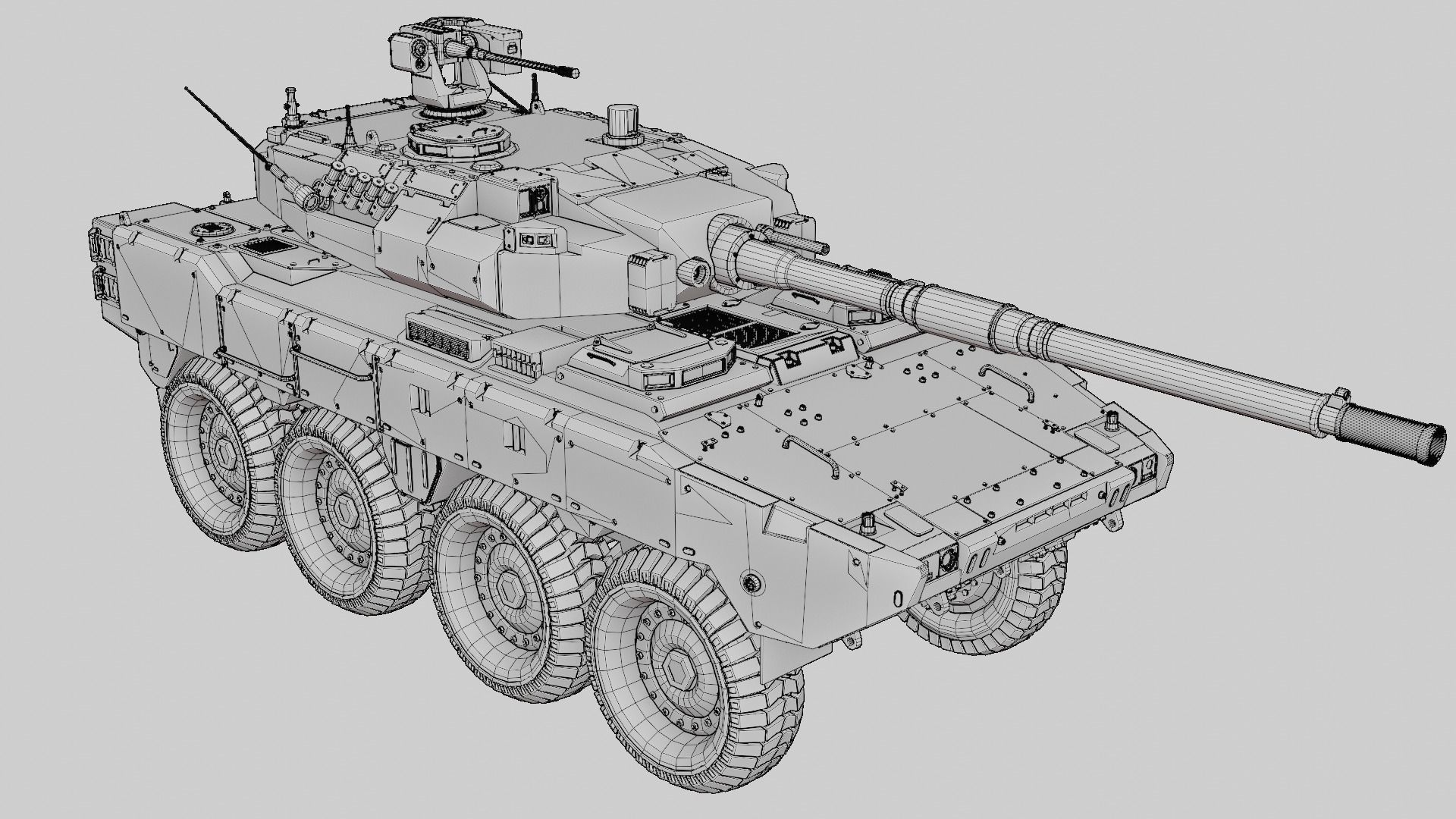 Tank destroyer Machine  Vehicle Low-poly 3D model_31