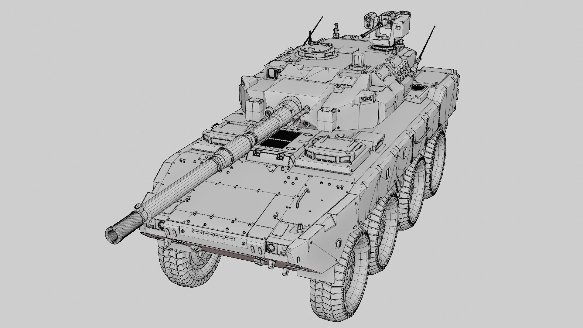 Tank destroyer Machine  Vehicle Low-poly 3D model_28