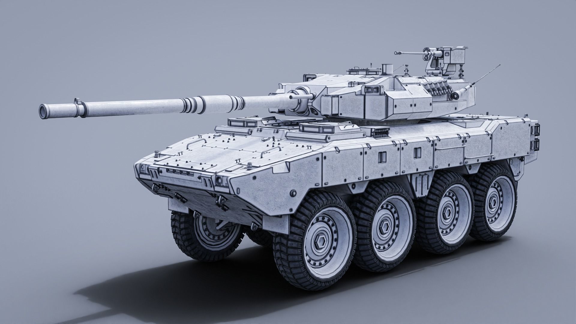 Tank destroyer Machine  Vehicle Low-poly 3D model_19