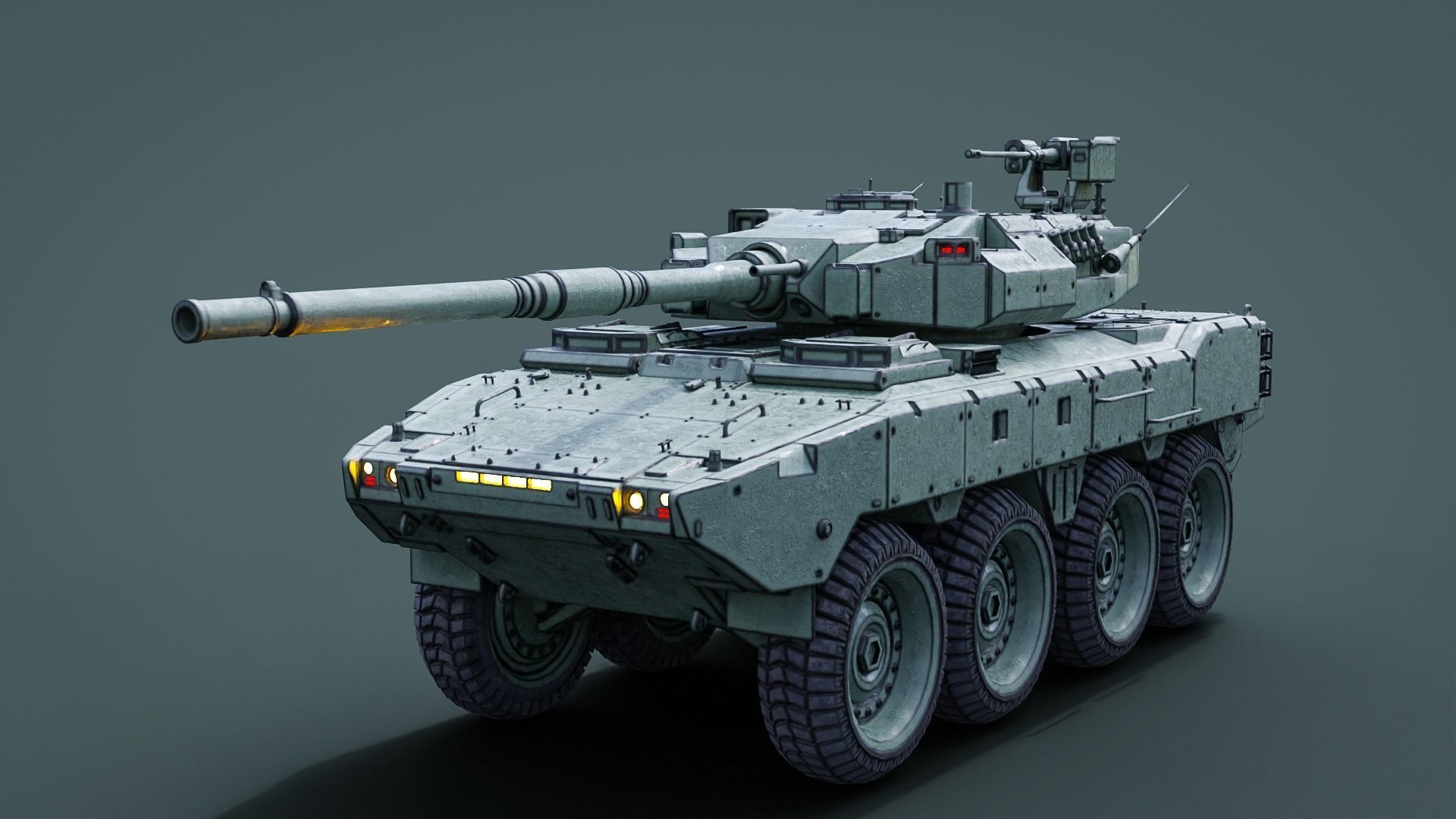 Tank destroyer Machine  Vehicle Low-poly 3D model_17