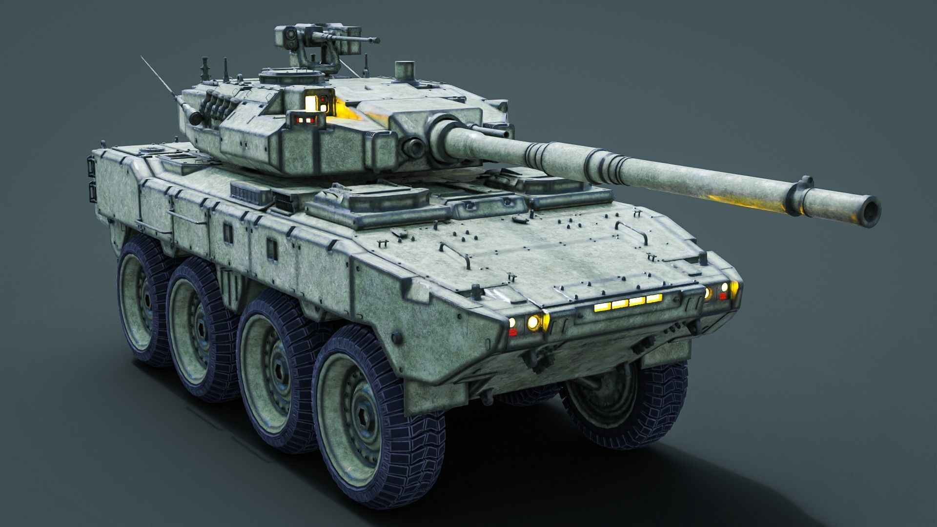 Tank destroyer Machine  Vehicle Low-poly 3D model_16