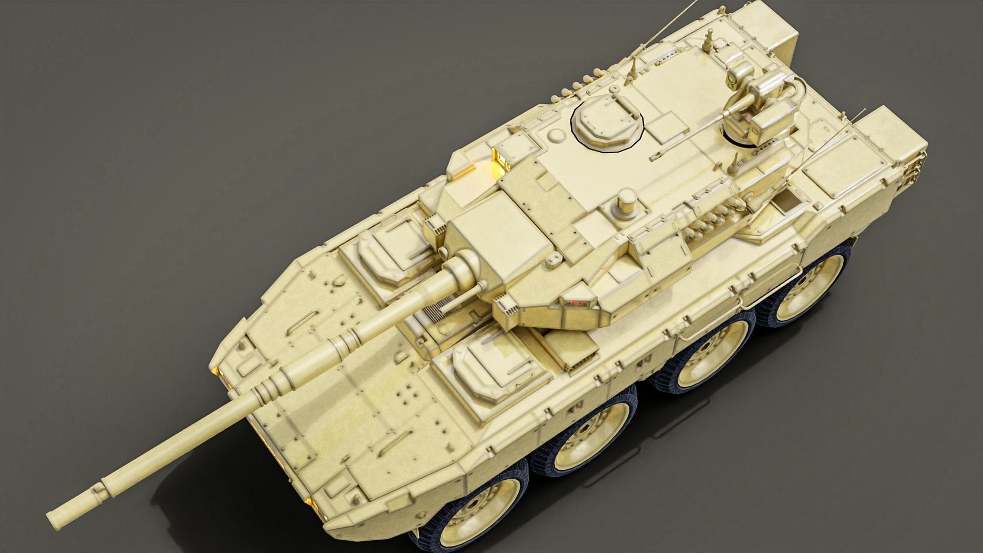 Tank destroyer Machine  Vehicle Low-poly 3D model_11