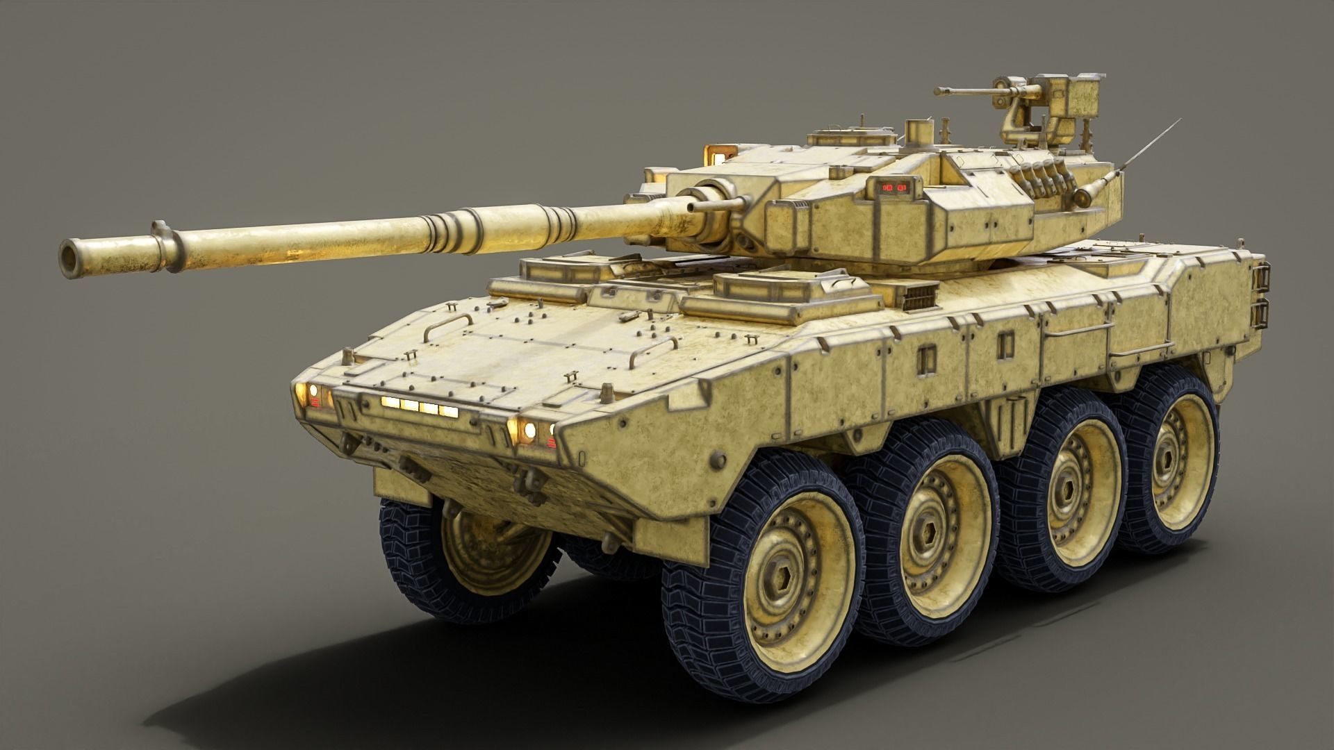 Tank destroyer Machine  Vehicle Low-poly 3D model_13