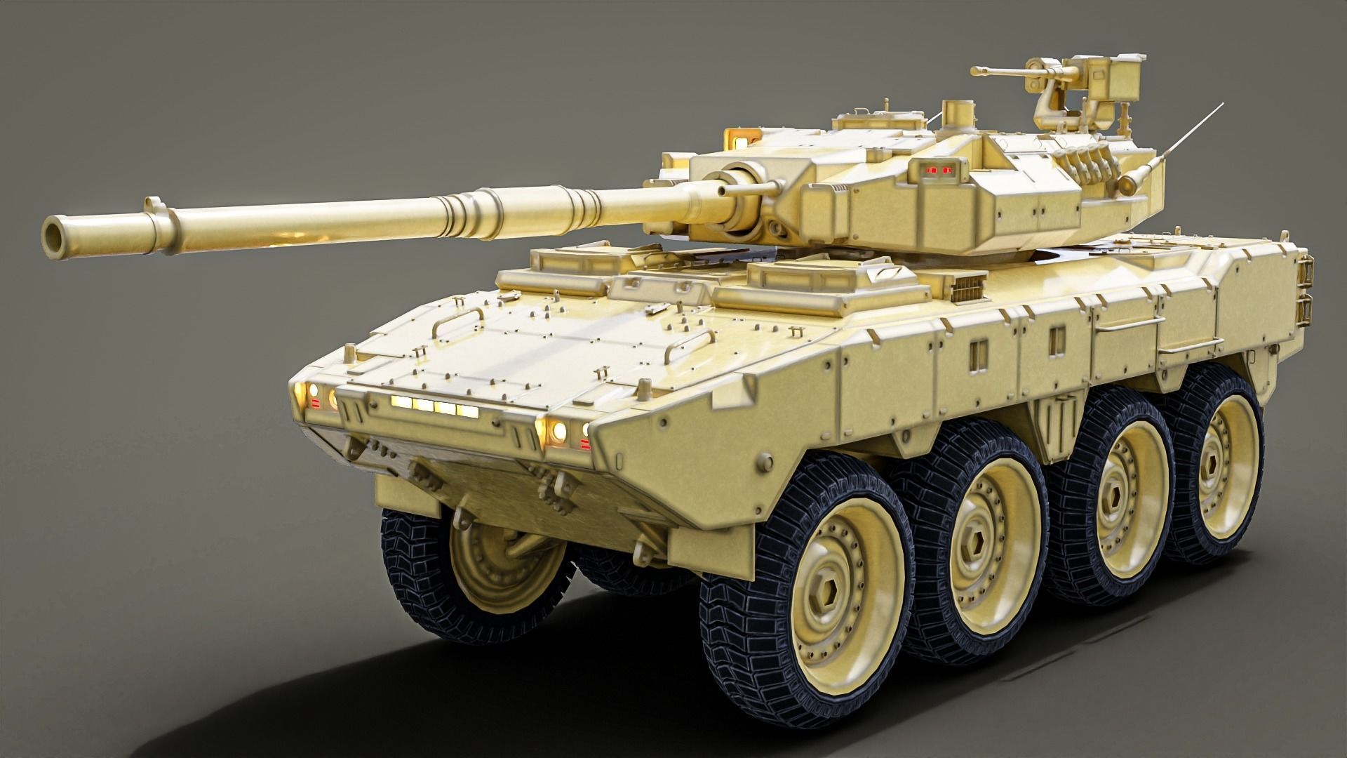 Tank destroyer Machine  Vehicle Low-poly 3D model_9