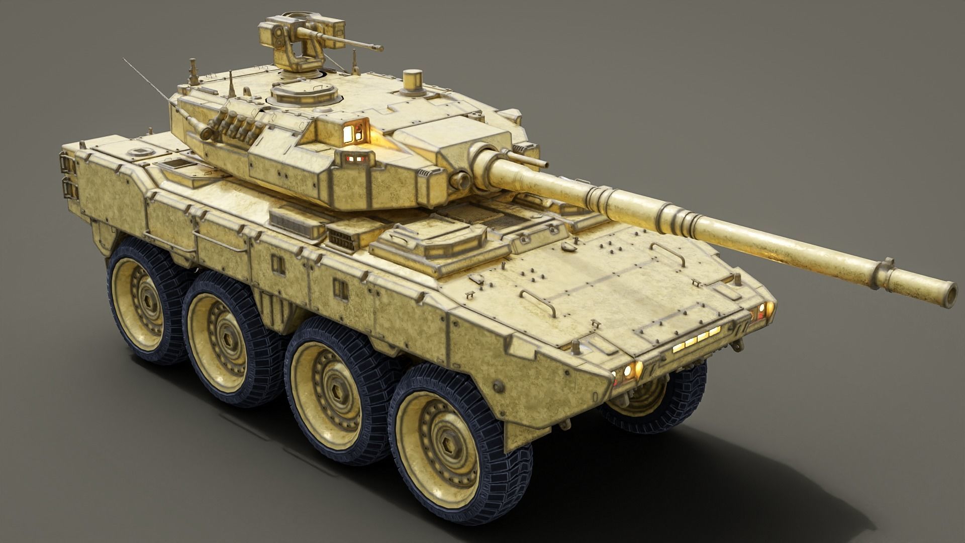 Tank destroyer Machine  Vehicle Low-poly 3D model_14