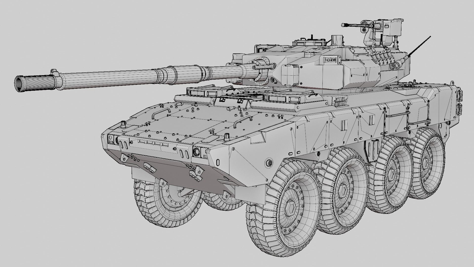 Tank destroyer Machine  Vehicle Low-poly 3D model_32