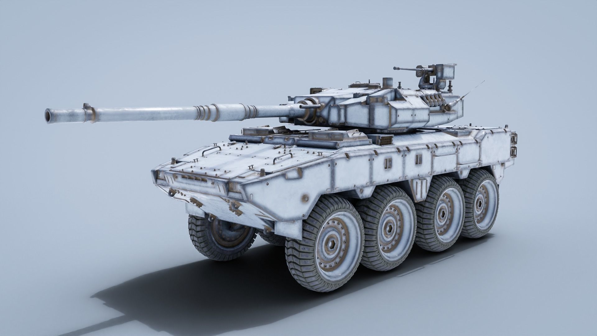 Tank destroyer Machine  Vehicle Low-poly 3D model_21