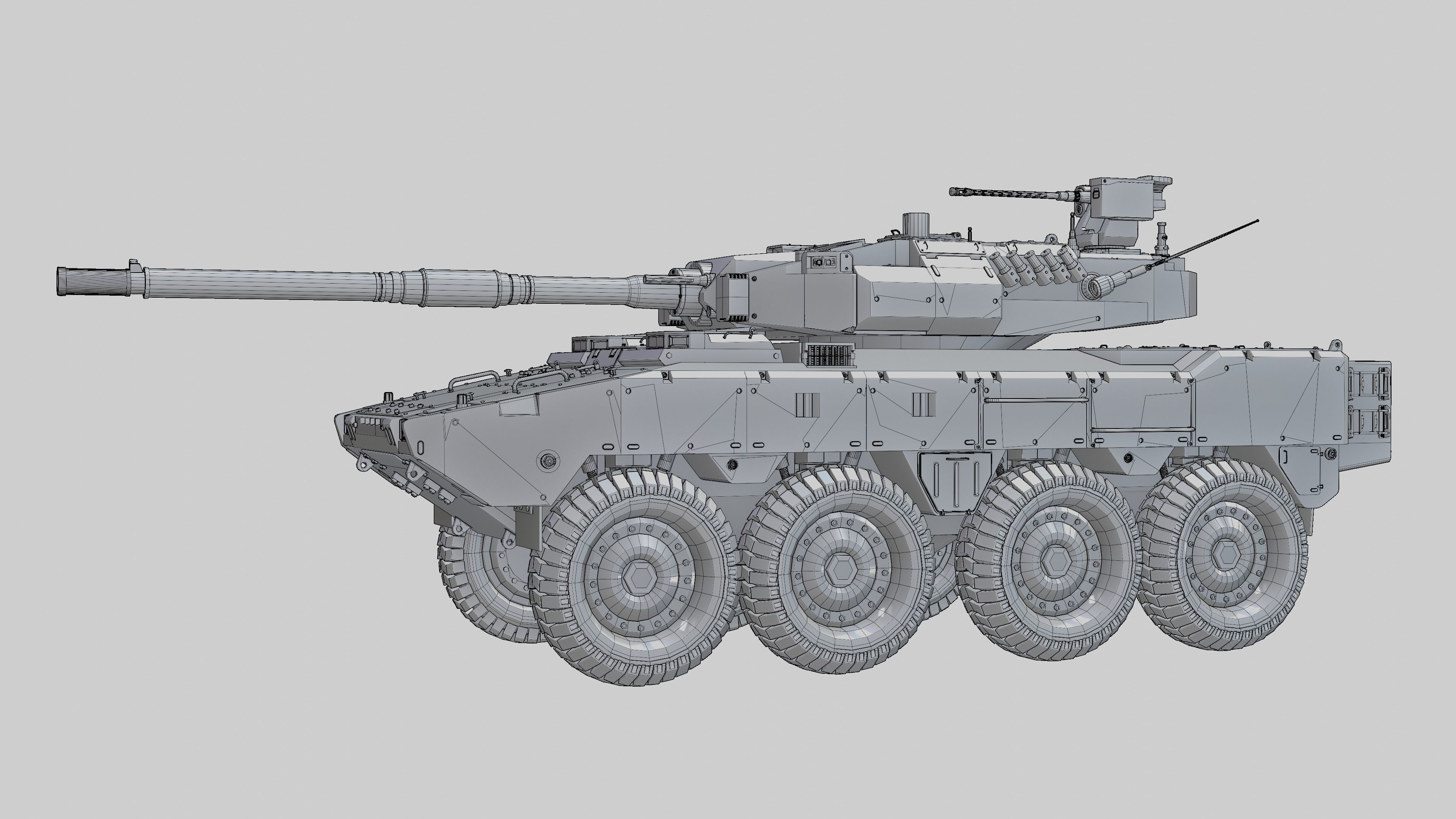 Tank destroyer Machine  Vehicle Low-poly 3D model_25