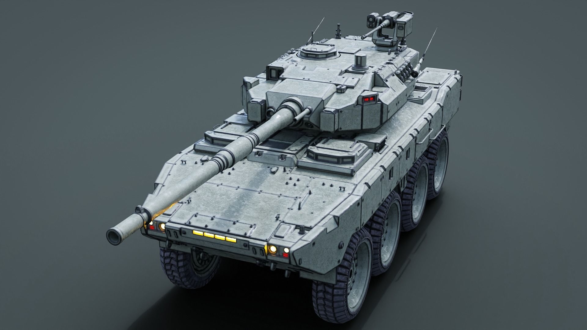 Tank destroyer Machine  Vehicle Low-poly 3D model_18