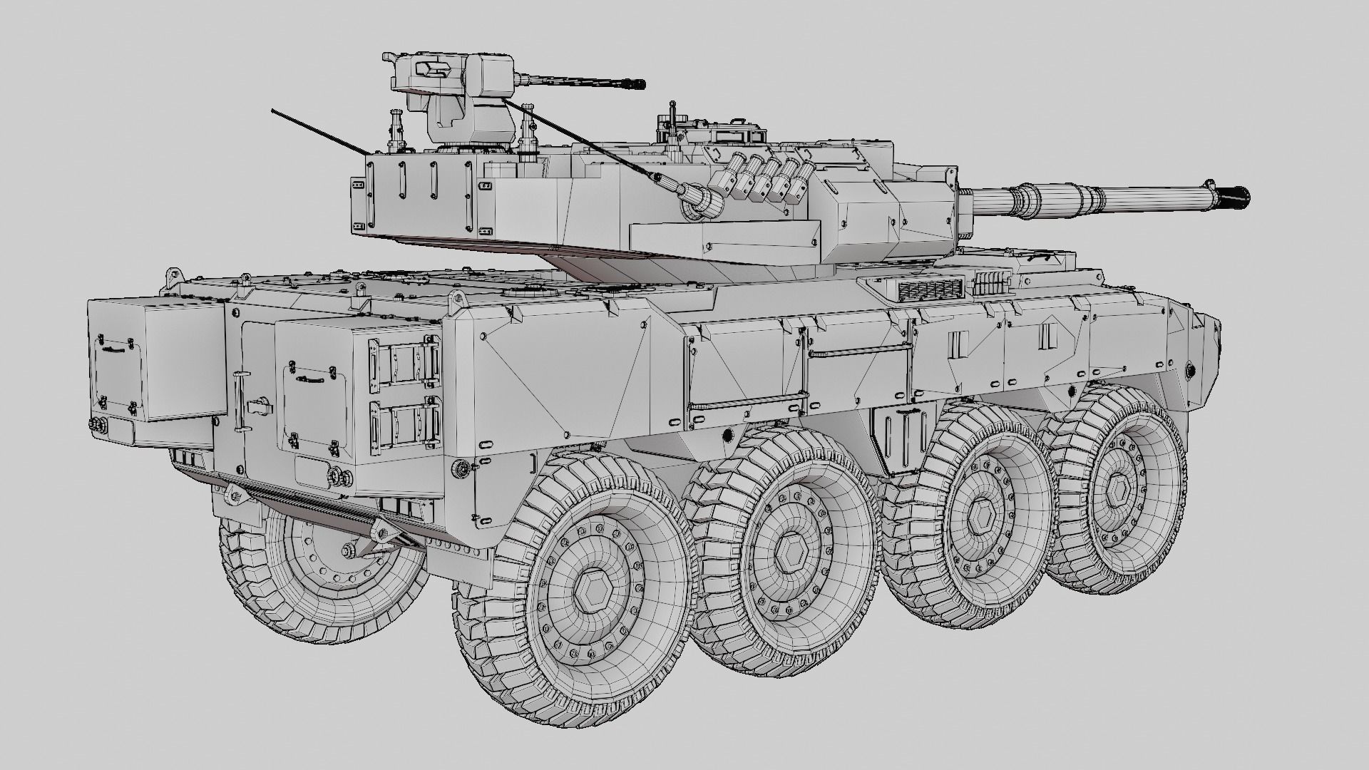 Tank destroyer Machine  Vehicle Low-poly 3D model_24