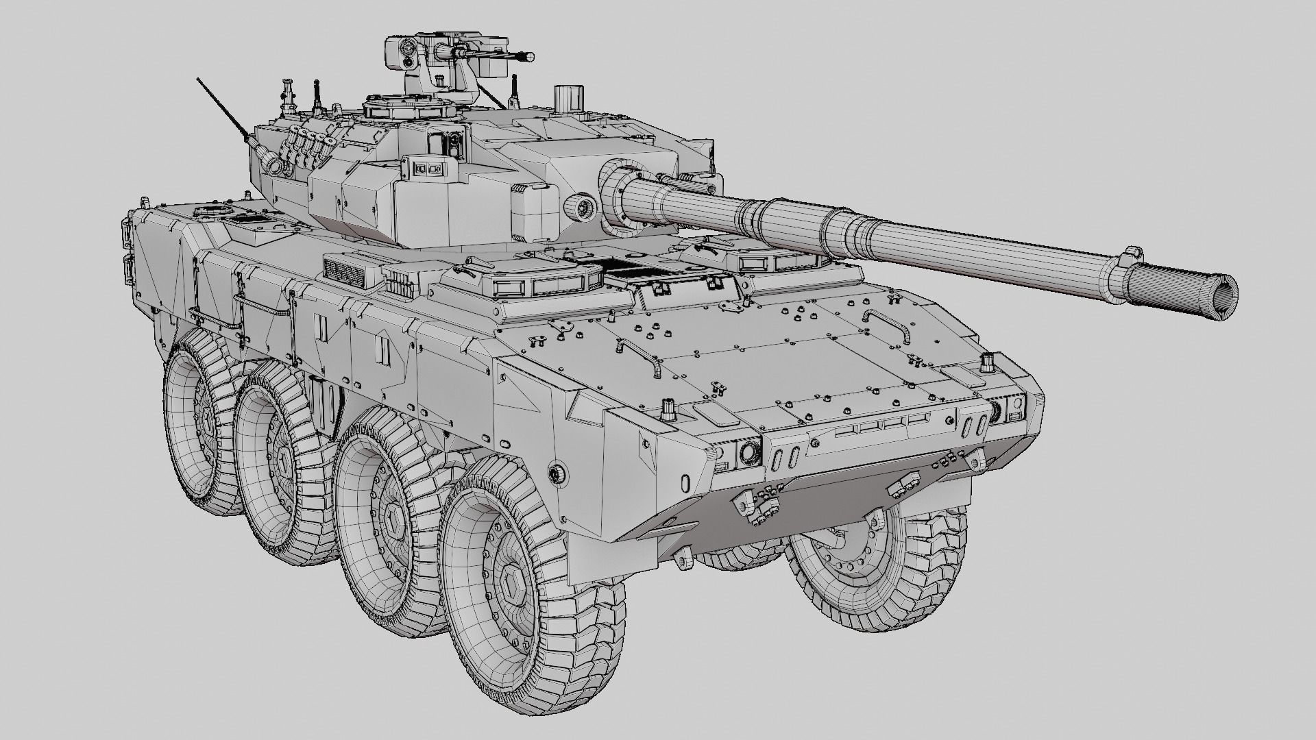 Tank destroyer Machine  Vehicle Low-poly 3D model_29