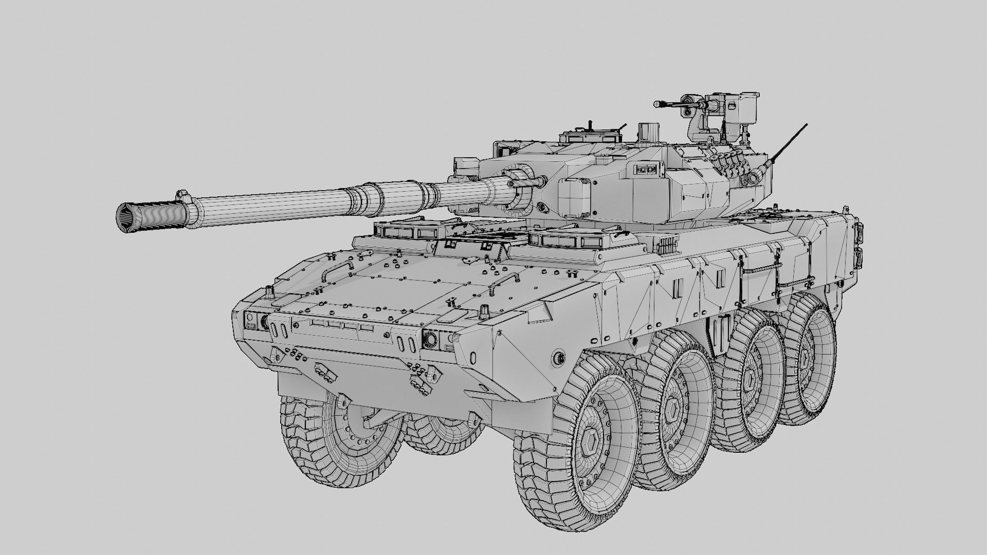 Tank destroyer Machine  Vehicle Low-poly 3D model_27