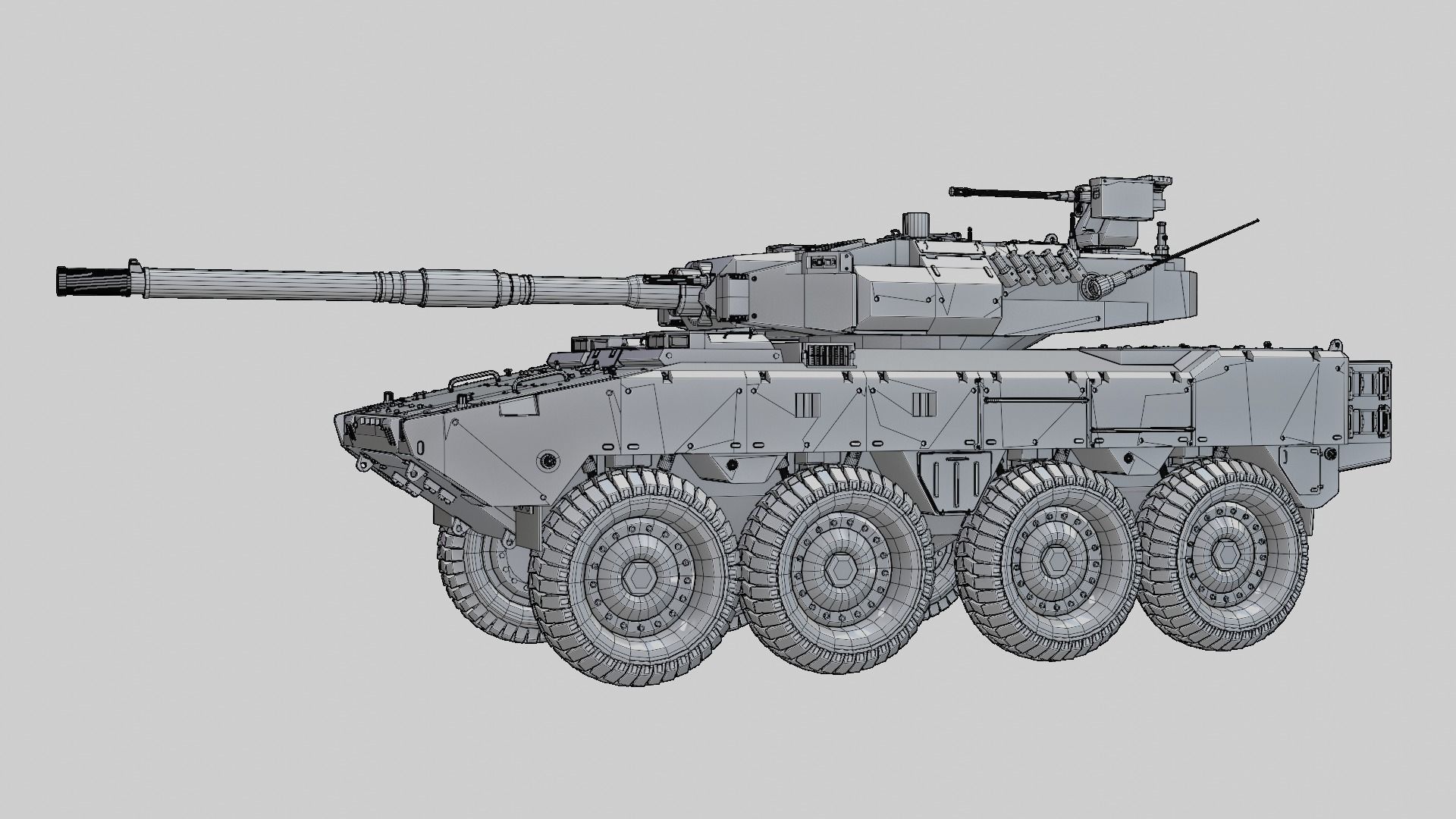 Tank destroyer Machine  Vehicle Low-poly 3D model_26