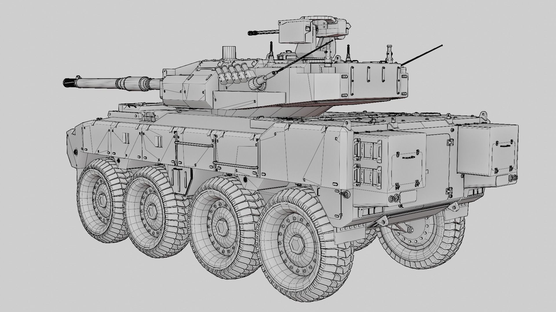 Tank destroyer Machine  Vehicle Low-poly 3D model_33