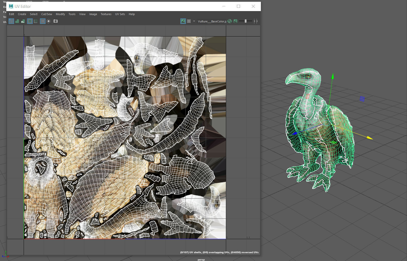 Vulture Low-poly 3D model_8