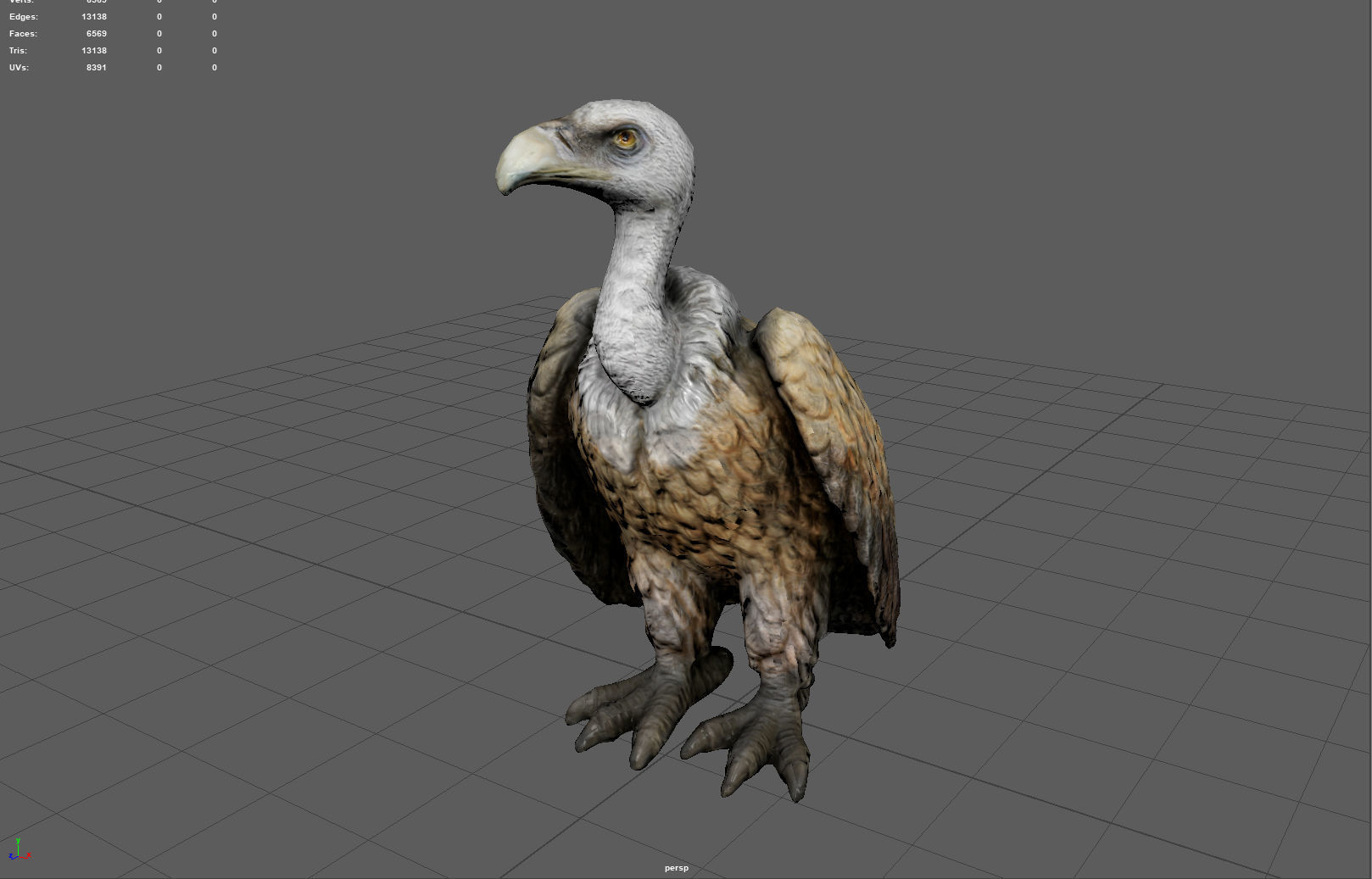 Vulture Low-poly 3D model_2