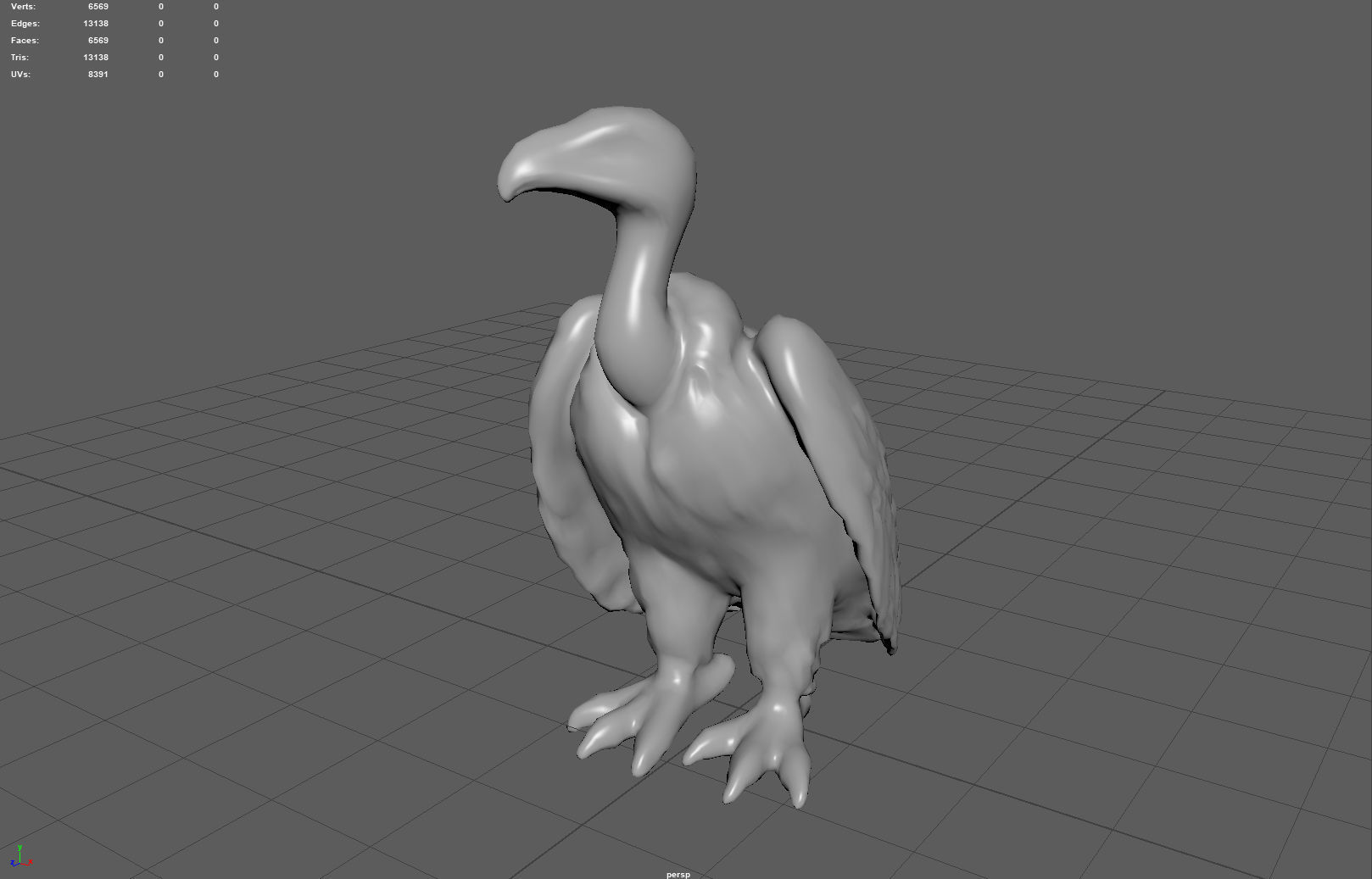 Vulture Low-poly 3D model_3