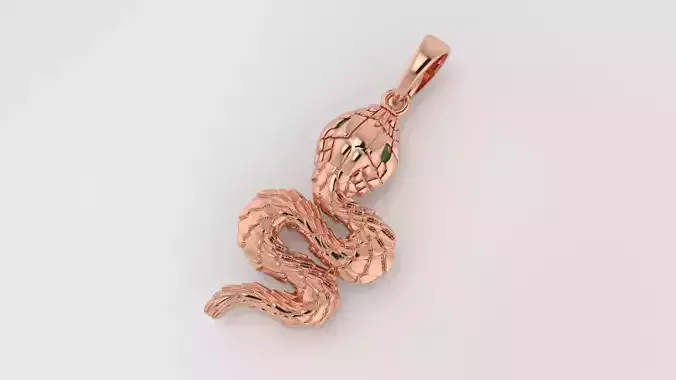 3dm and stl snake pendant printable jewelry model