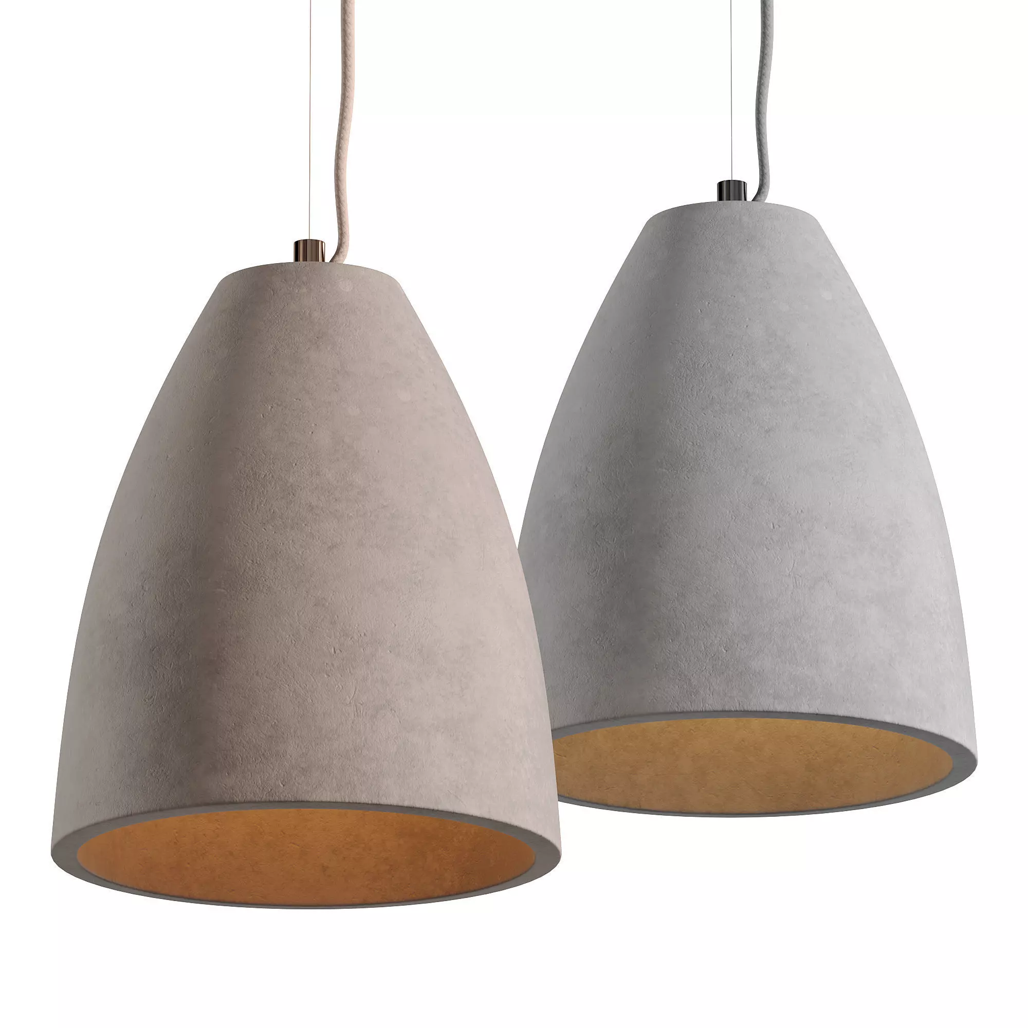 Dome Concrete Pendant Light 3D model_0