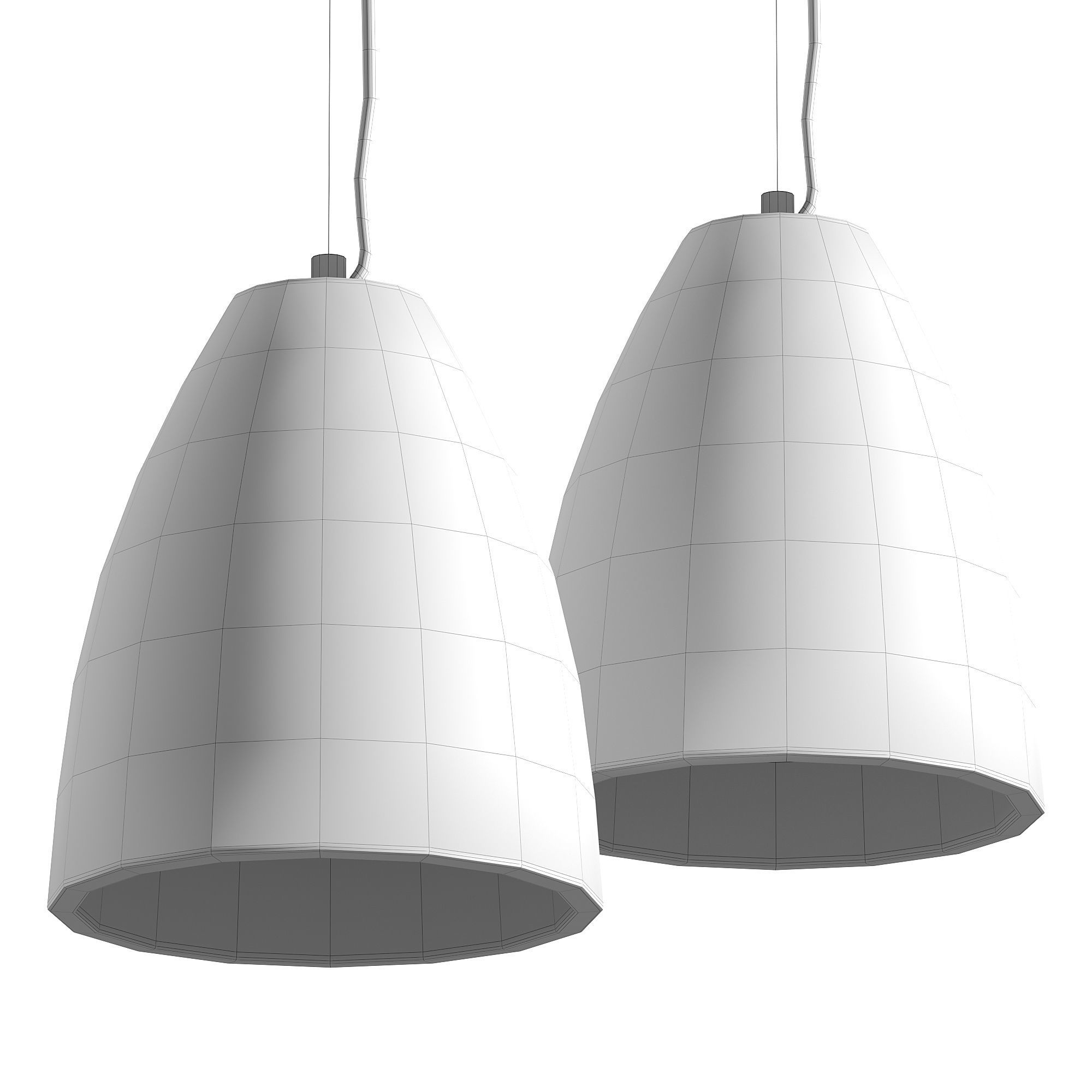 Dome Concrete Pendant Light 3D model_2