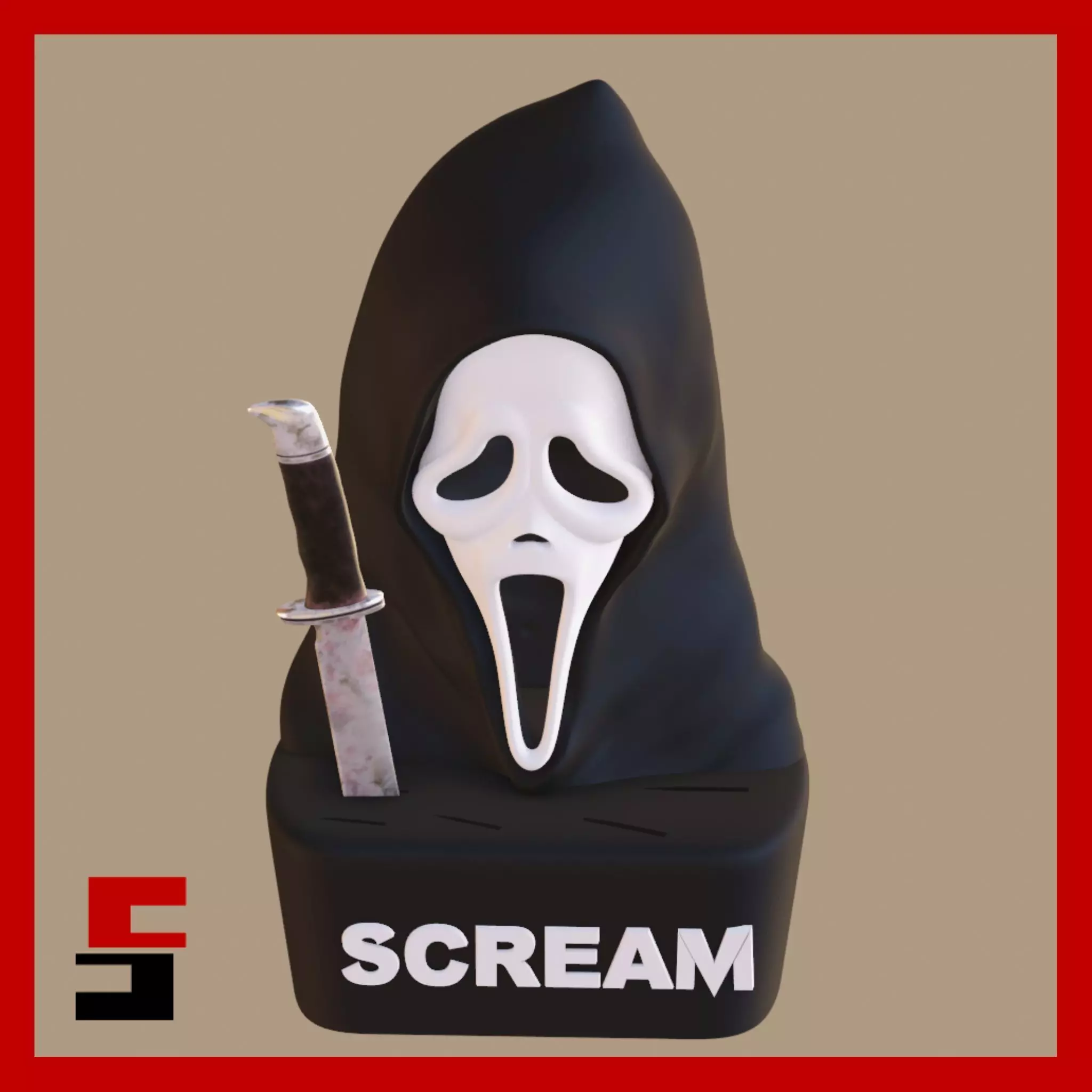 Scream Knife Holder  3D print model_0
