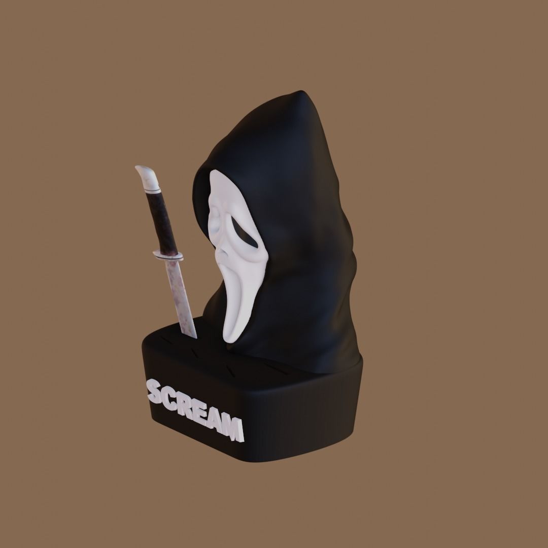 Scream Knife Holder  3D print model_3