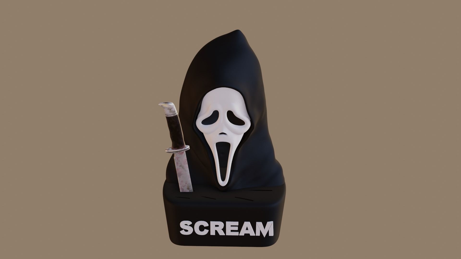 Scream Knife Holder  3D print model_2