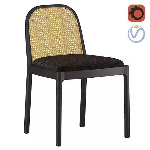 NADIA BLACK CANE CHAIR Crate Barrel 3D model