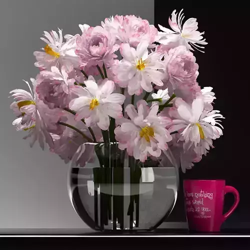 Rose Vase - Coffee Mug Set