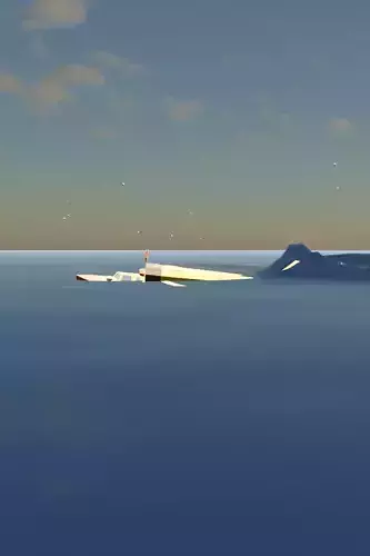 plane land on ocean