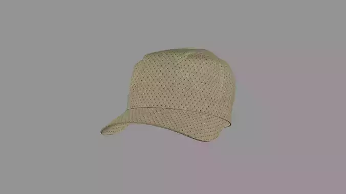 Basic Cap Hat Khaki Low-poly 