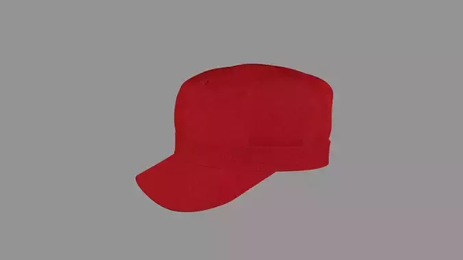 Basic Cap Plaid Hat Red Low-poly 