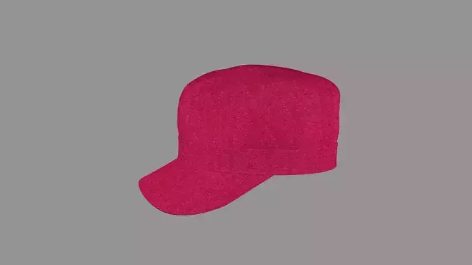 Basic Cap Plaid Hat Rose Red Low-poly 