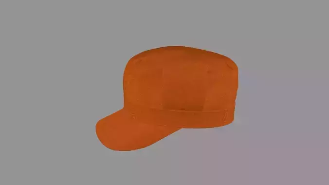 Basic Cap Plaid Hat Orange Low-poly 