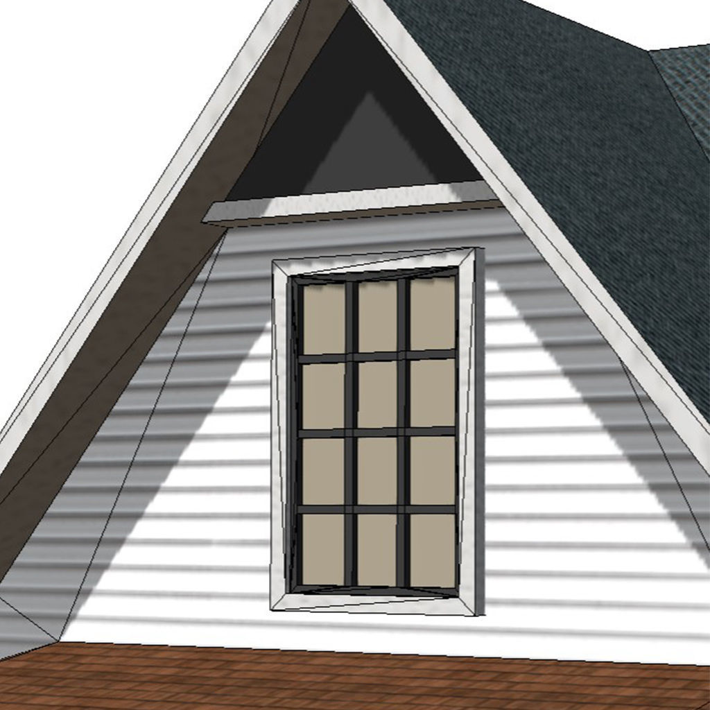 American Style Cottage - Town House Model Low-poly 3D model_7