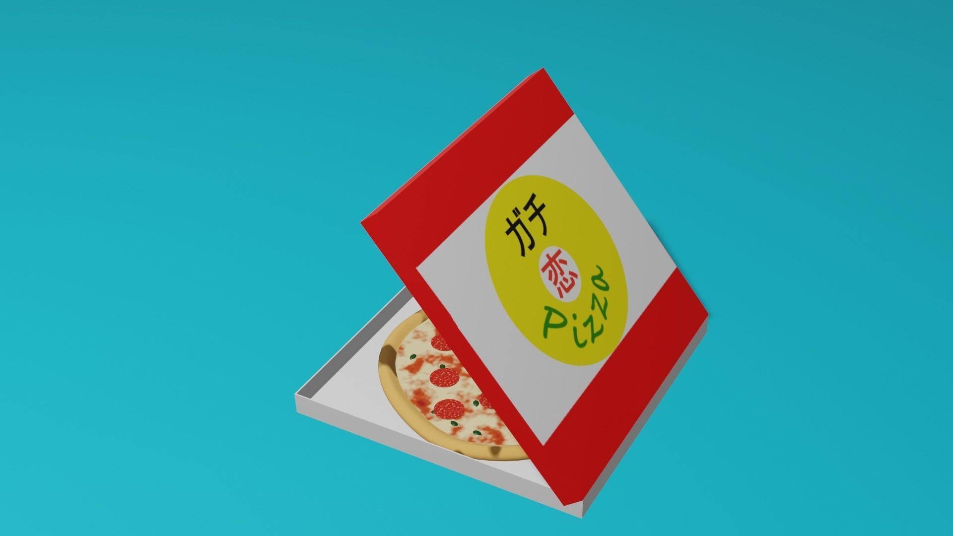 Lowpoly Pizza Low-poly 3D model_1