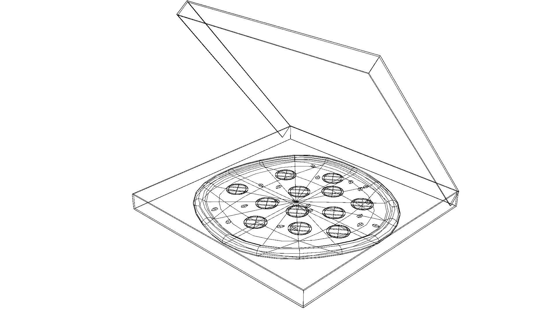 Lowpoly Pizza Low-poly 3D model_6