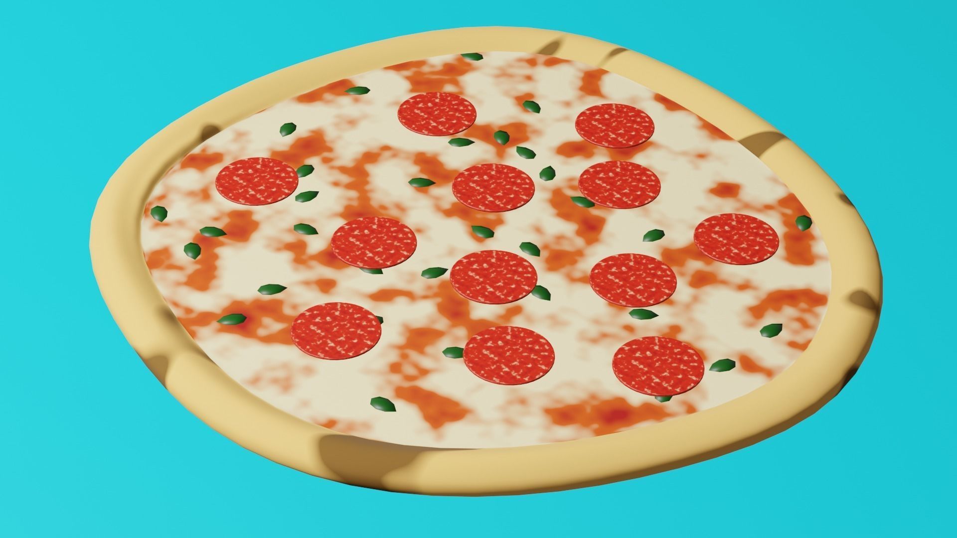 Lowpoly Pizza Low-poly 3D model_2