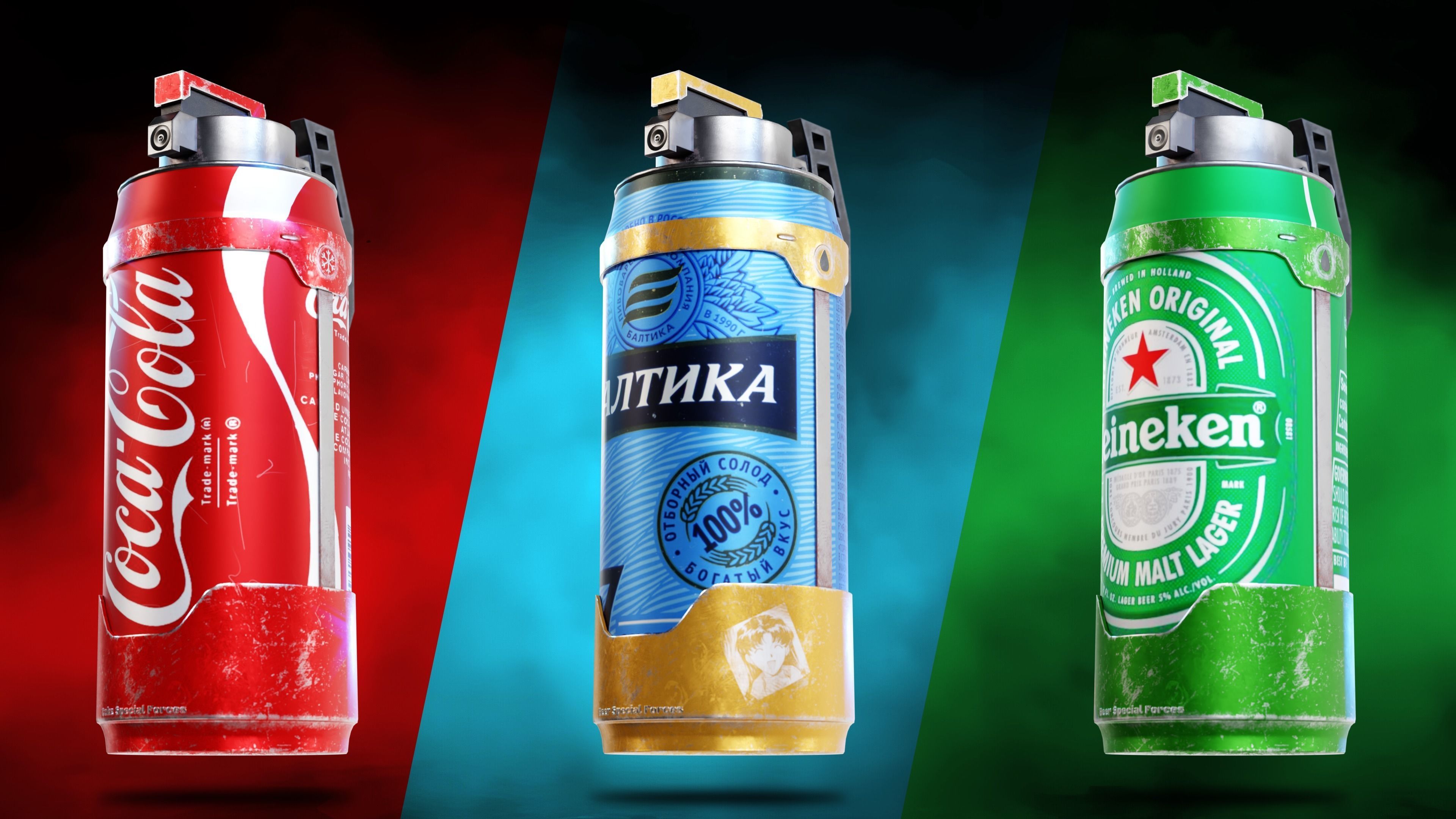 Grenade cans Low-poly 3D model_3